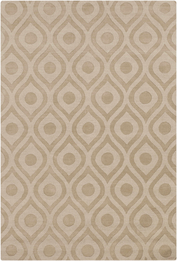 Tan Hand Loomed 100% Wool Modern Rectangle Handmade rug, Indoor use only, no fringe, non-washable. round, runner also available
