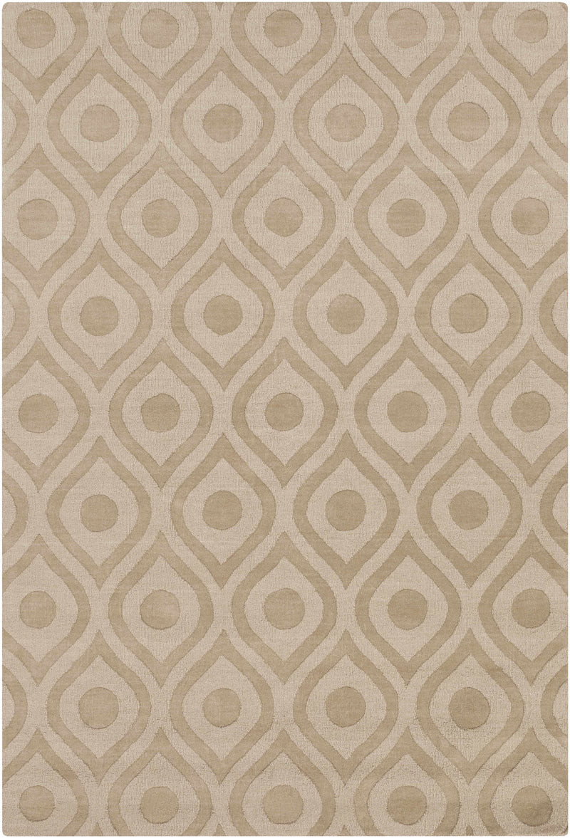 Tan Hand Loomed 100% Wool Modern Rectangle Handmade rug, Indoor use only, no fringe, non-washable. round, runner also available