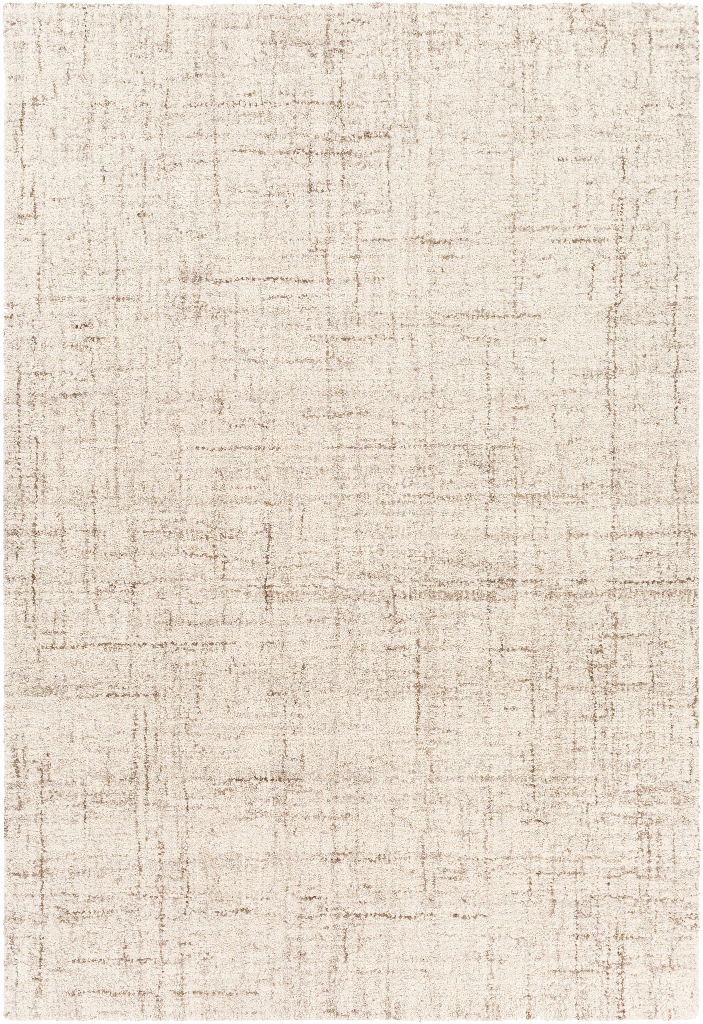 Tan Hand Tufted 100% Wool Modern Rectangle Handmade rug, Indoor use only, no fringe, non-washable.