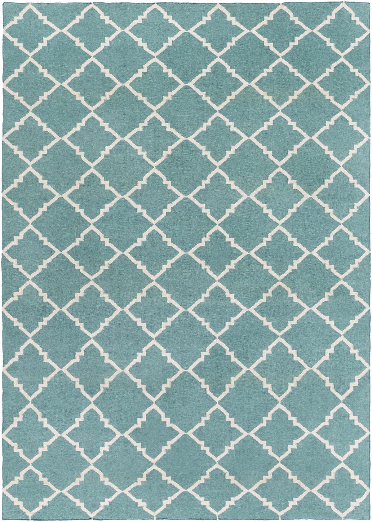 Seafoam Hand Woven 100% Wool Modern Rectangle Handmade rug, Indoor use only, no fringe, non-washable.