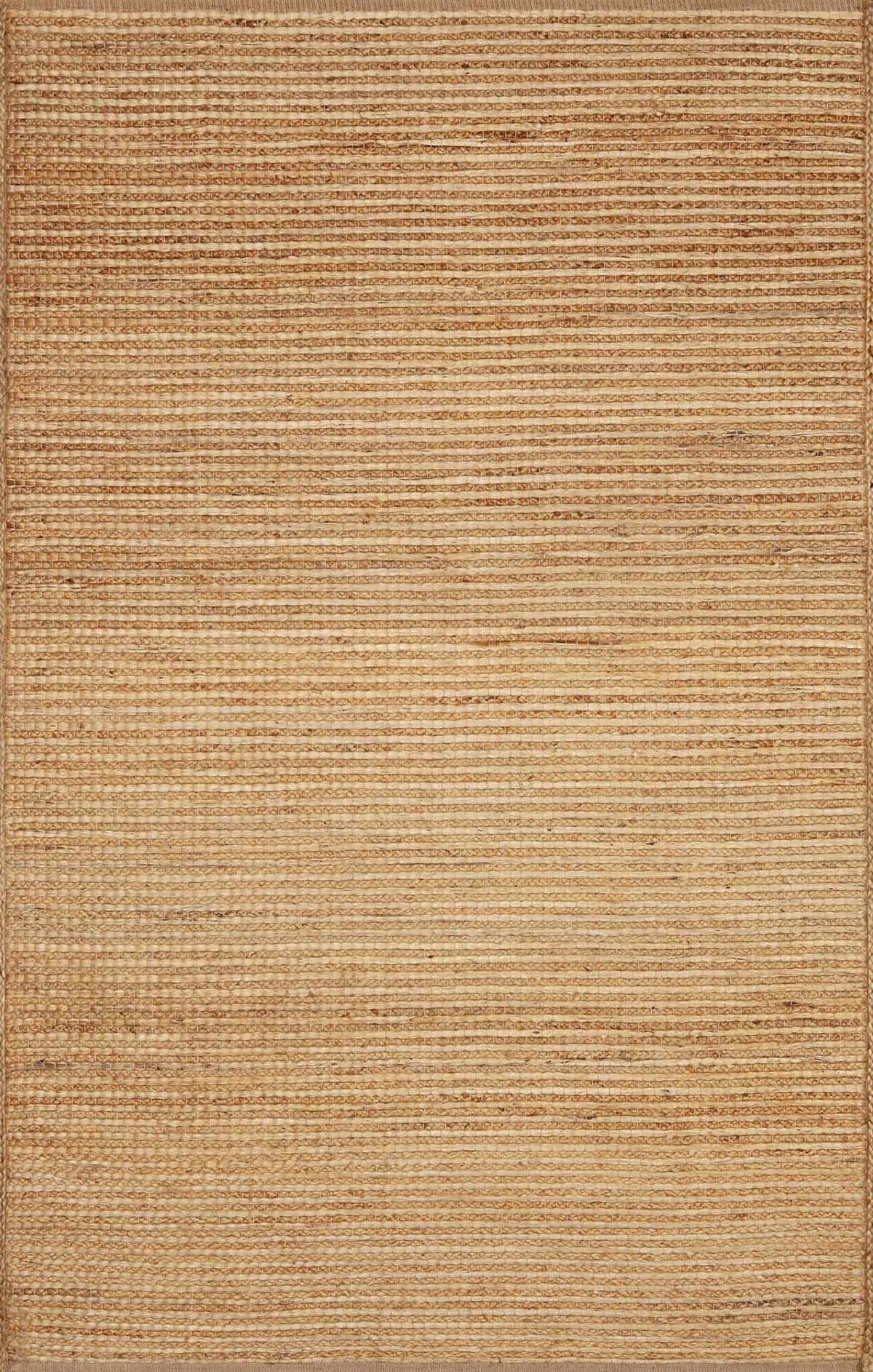 Tan Hand Woven 85% Jute, 15% Cotton Cottage Rectangle Handmade rug, Indoor use only, no fringe, non-washable.