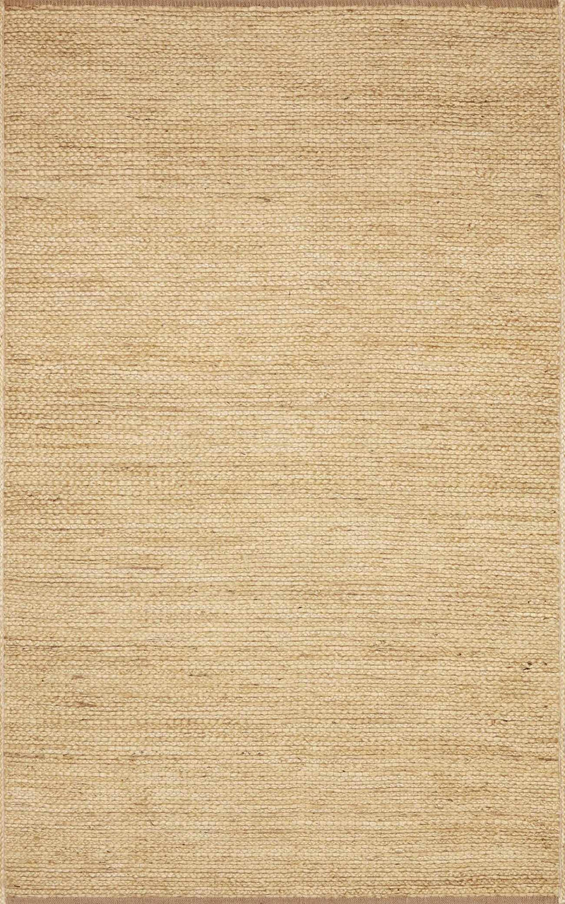 Beige Hand Woven 85% Jute, 15% Cotton Cottage Rectangle Handmade rug, Indoor use only, no fringe, non-washable.