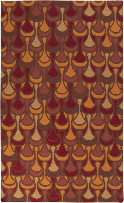 Red Hand Woven 100% Wool Modern Rectangle Handmade rug, Indoor use only, no fringe, non-washable.