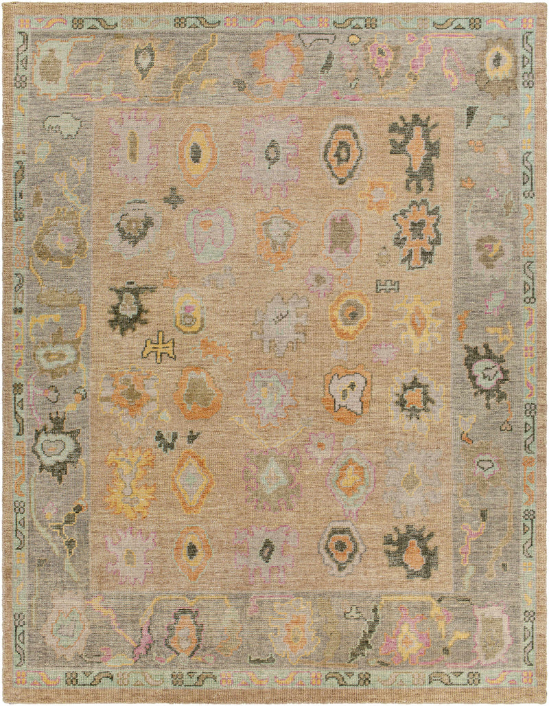 Orange Hand Knotted 80% Wool, 20% Cotton Traditional Rectangle Handmade rug, Indoor use only, no fringe, non-washable. runner also available