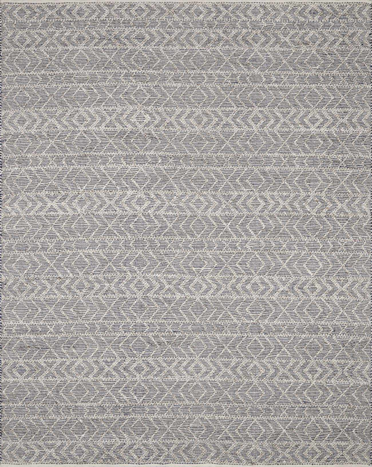 Dark Blue Hand Woven 65% Viscose, 35% Wool Global Rectangle Handmade rug, Indoor use only, no fringe, non-washable. runner also available