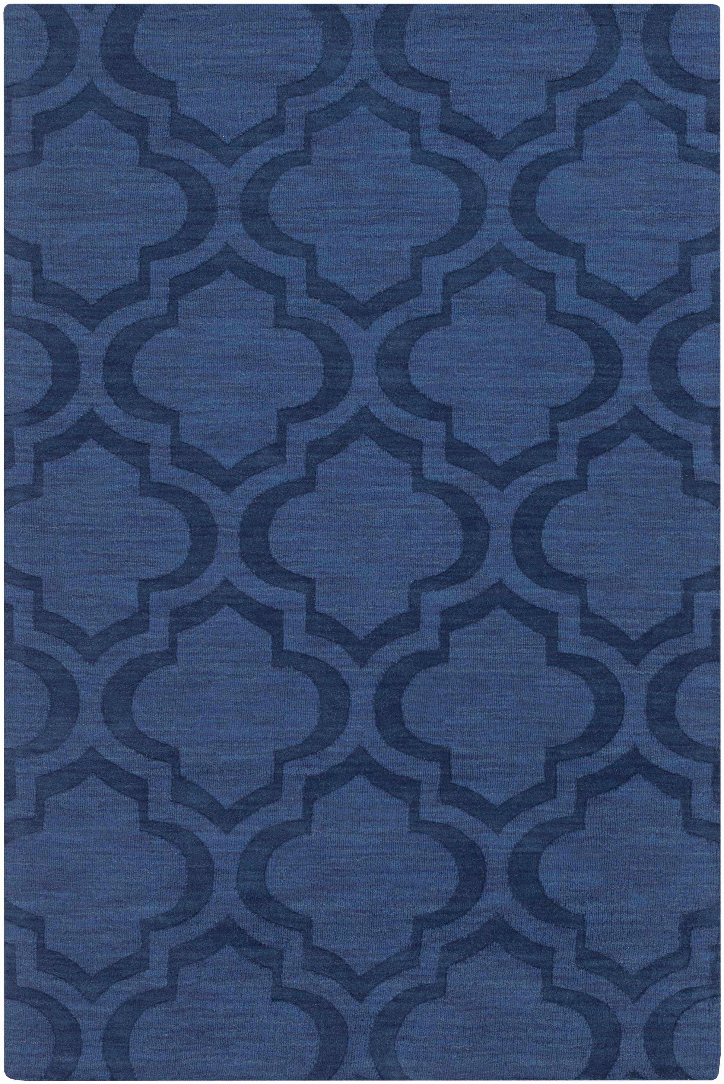 Blue Hand Loomed 100% Wool Modern Rectangle Handmade rug, Indoor use only, no fringe, non-washable. round, runner also available