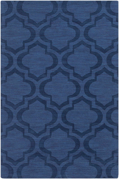 Blue Hand Loomed 100% Wool Modern Rectangle Handmade rug, Indoor use only, no fringe, non-washable. round, runner also available