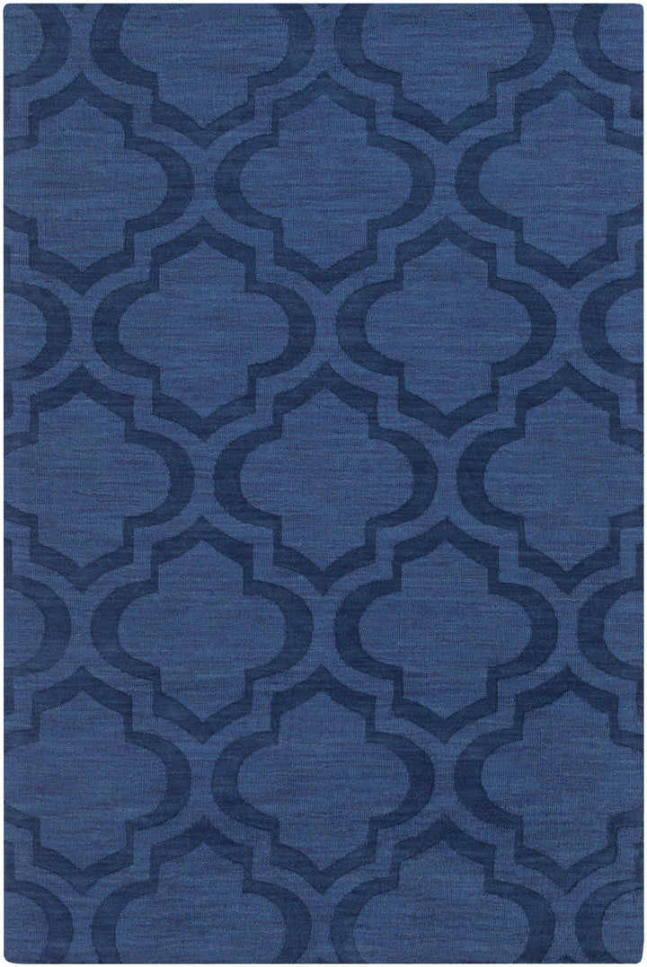 Blue Hand Loomed 100% Wool Modern Rectangle Handmade rug, Indoor use only, no fringe, non-washable. round, runner also available