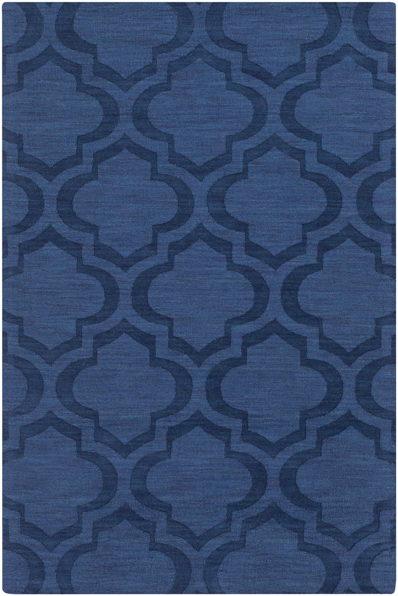 Blue Hand Loomed 100% Wool Modern Rectangle Handmade rug, Indoor use only, no fringe, non-washable. round, runner also available
