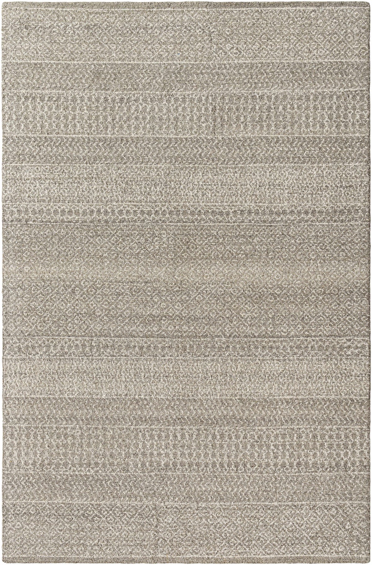 Cream Hand Tufted 100% Wool Global Rectangle Handmade rug, Indoor use only, no fringe, non-washable.