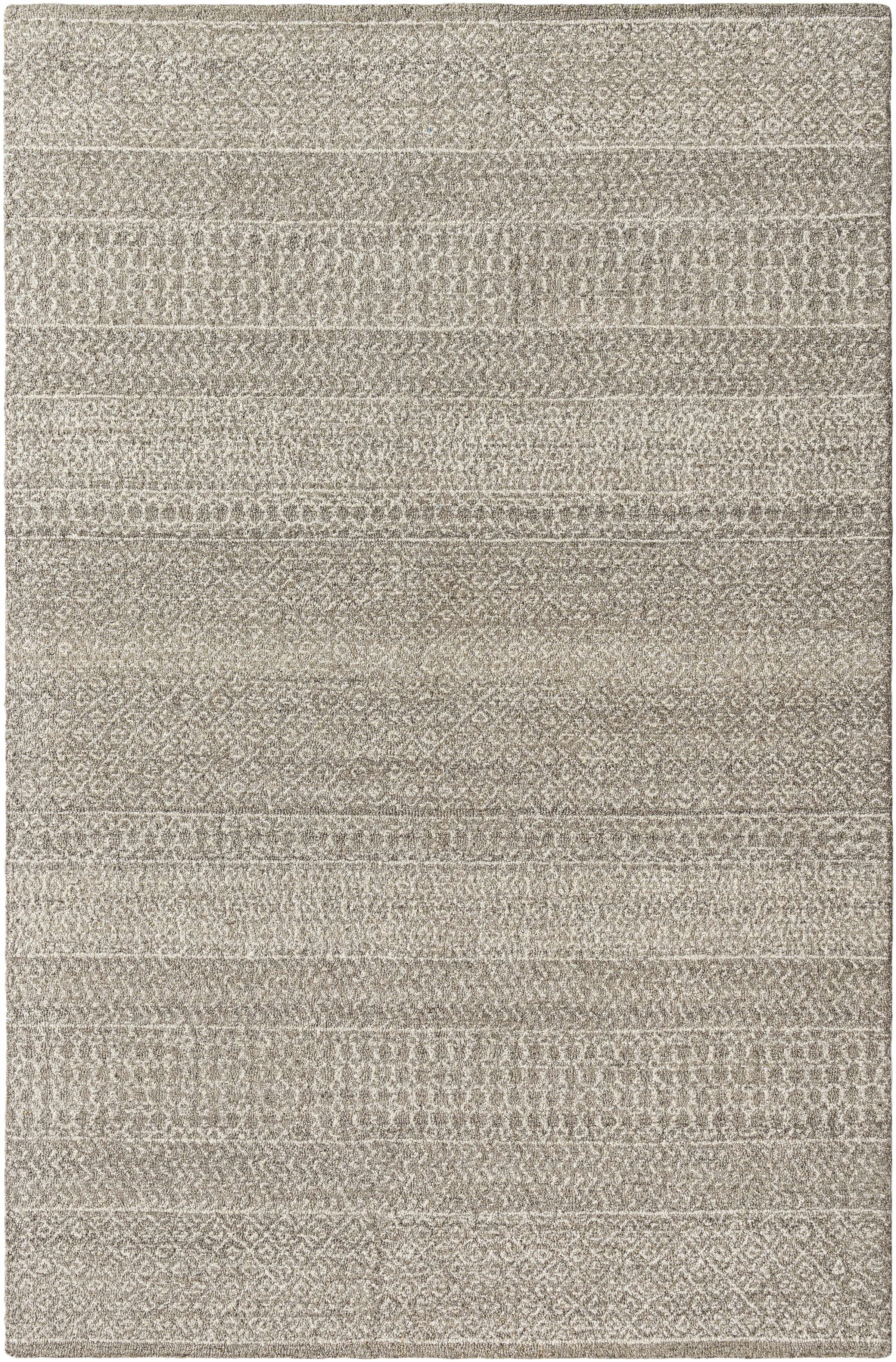Cream Hand Tufted 100% Wool Global Rectangle Handmade rug, Indoor use only, no fringe, non-washable.