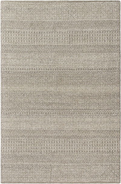 Cream Hand Tufted 100% Wool Global Rectangle Handmade rug, Indoor use only, no fringe, non-washable.