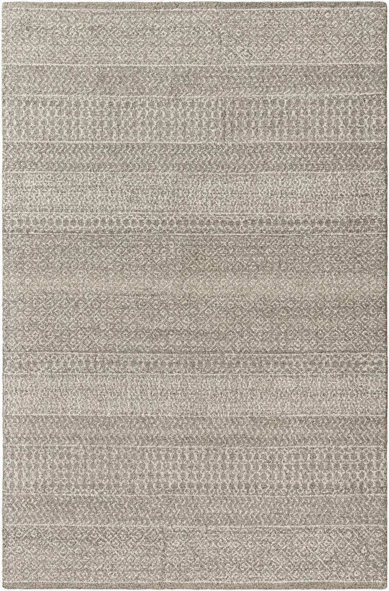 Cream Hand Tufted 100% Wool Global Rectangle Handmade rug, Indoor use only, no fringe, non-washable.