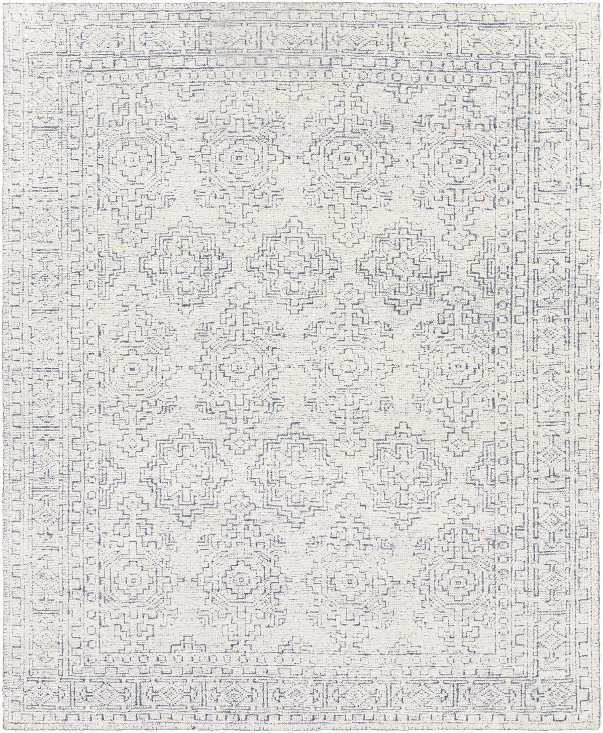Blue Hand Knotted 100% Viscose Traditional Rectangle Handmade rug, Indoor use only, no fringe, non-washable.