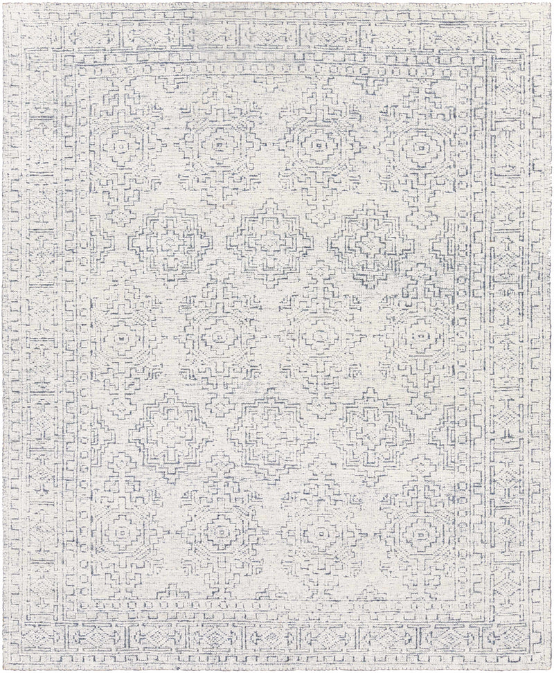 Blue Hand Knotted 100% Viscose Traditional Rectangle Handmade rug, Indoor use only, no fringe, non-washable.
