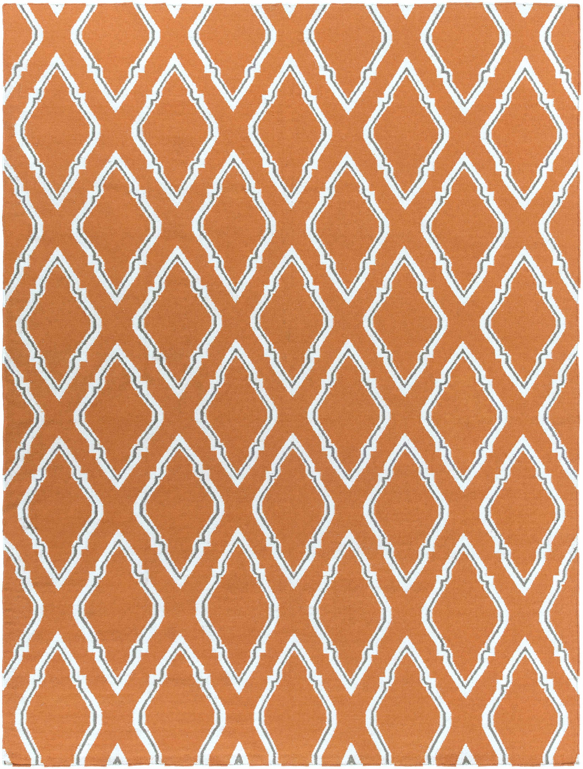 Burnt Orange Hand Woven 100% Wool Modern Rectangle Handmade rug, Indoor use only, no fringe, non-washable. runner also available