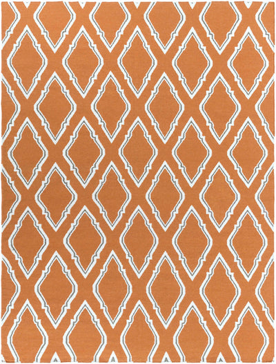 Burnt Orange Hand Woven 100% Wool Modern Rectangle Handmade rug, Indoor use only, no fringe, non-washable. runner also available