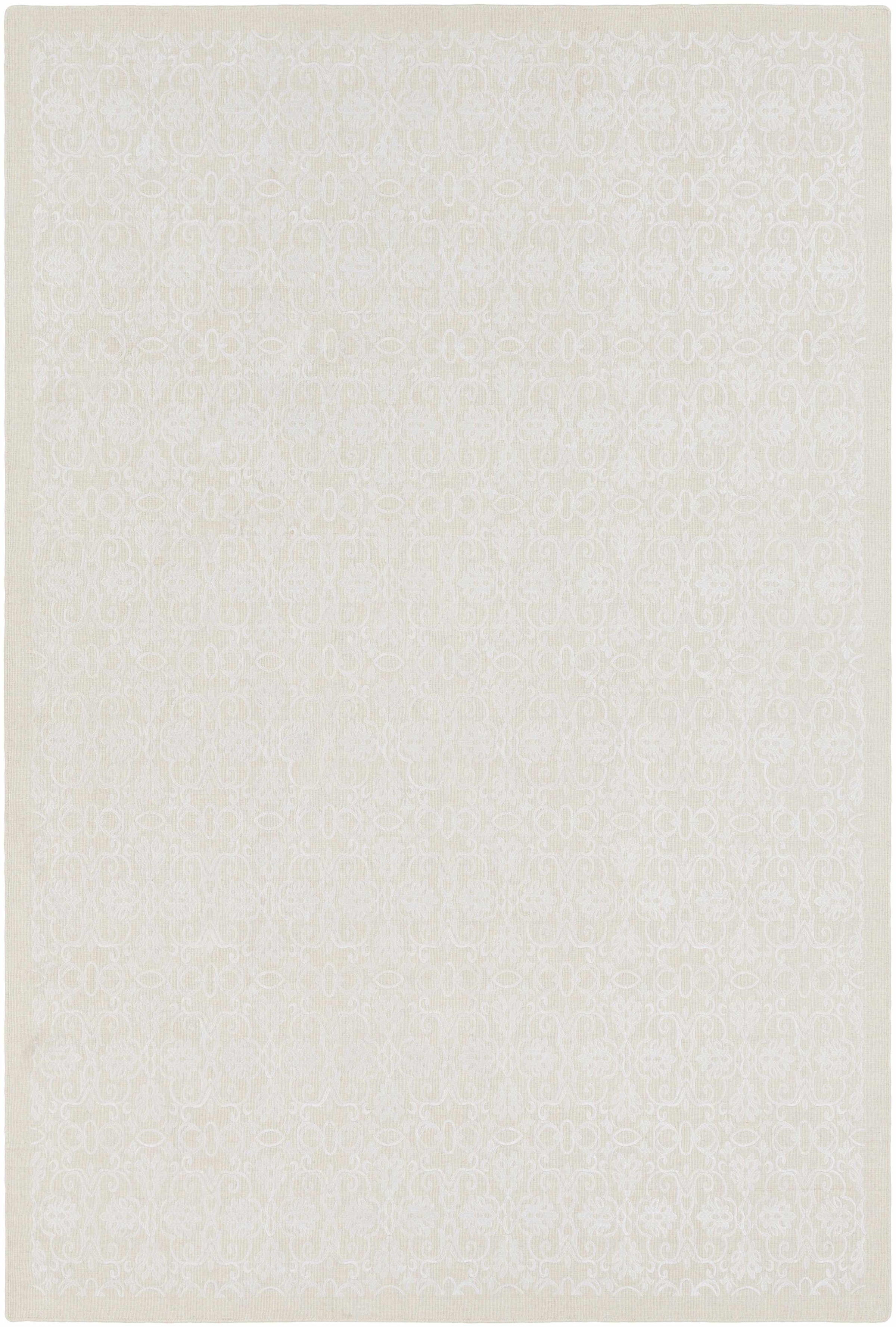 Cream Hand Woven 60% Wool, 40% Viscose Traditional Rectangle Handmade rug, Indoor use only, no fringe, non-washable. runner also available