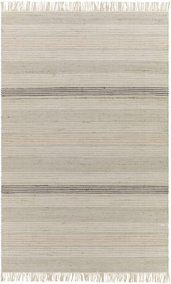 Light Beige Hand Woven 60% Jute, 40% Cotton Cottage Rectangle Handmade rug, Indoor use only, has fringe, non-washable. runner also available