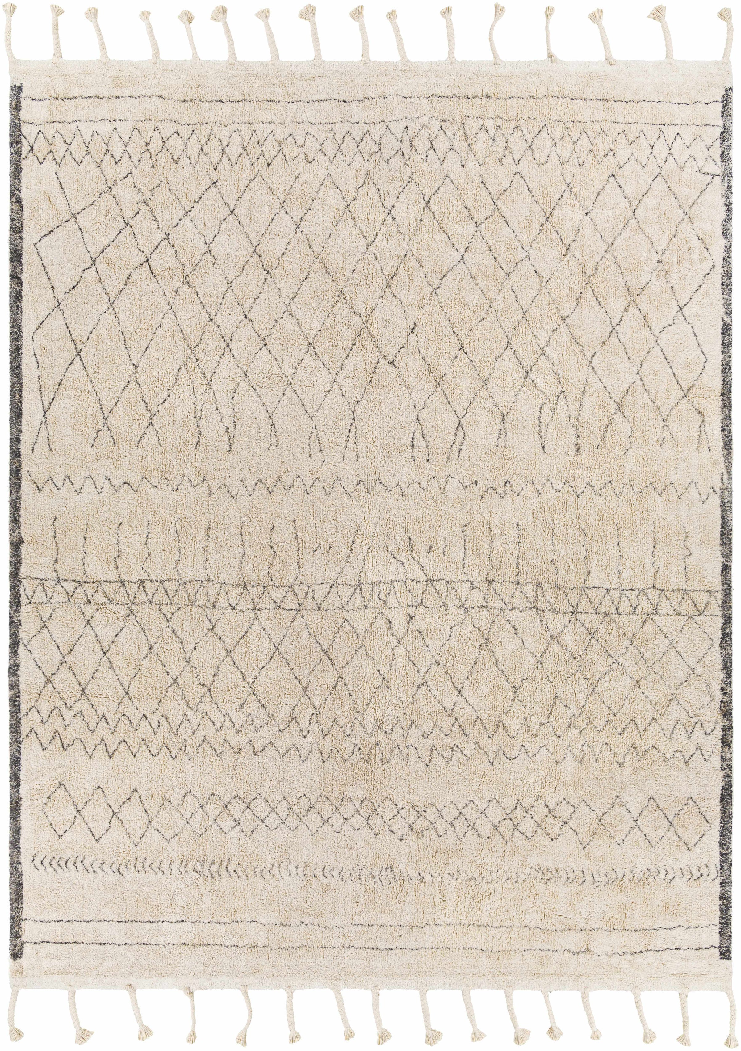 Gray Hand Woven 100% Cotton Global Rectangle Handmade rug, Indoor use only, has fringe, non-washable.