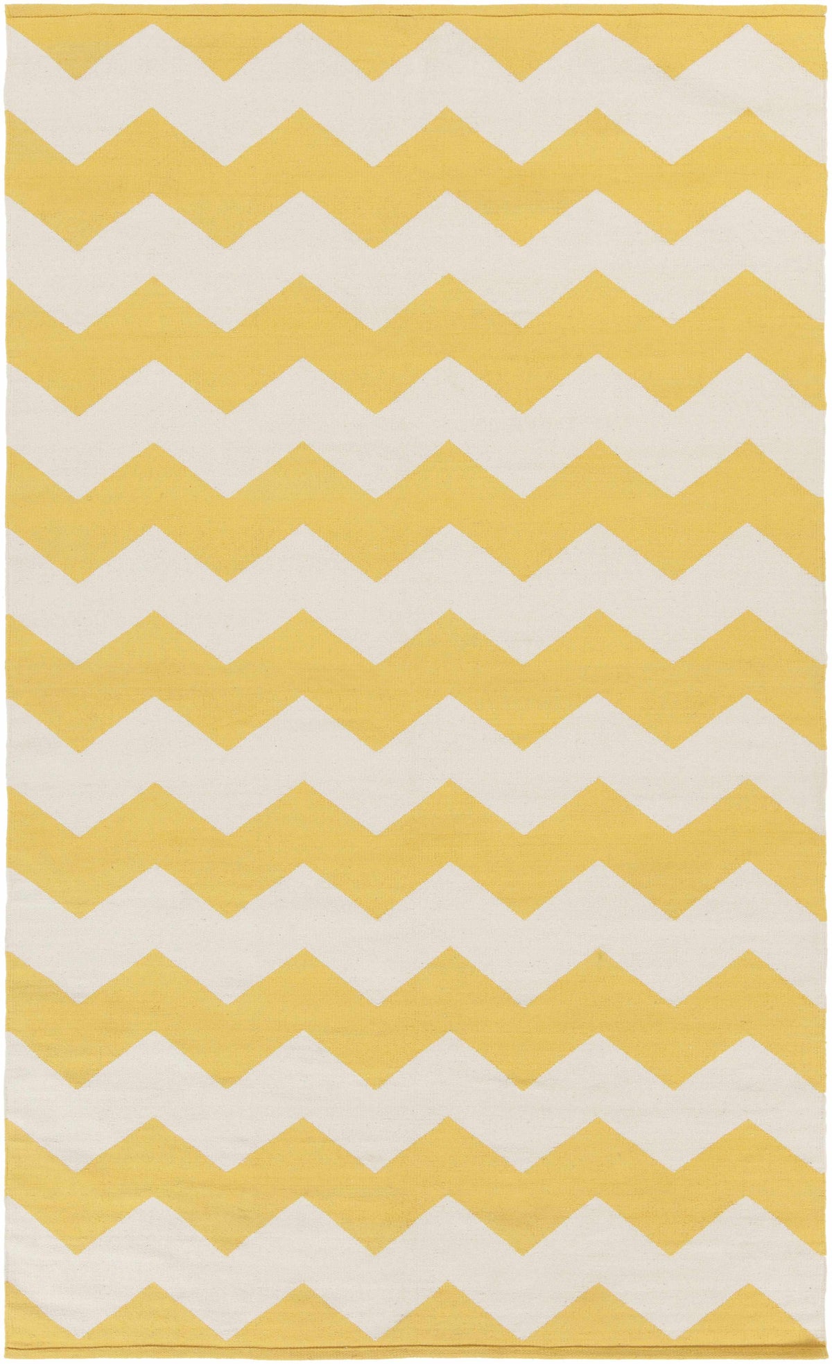 Yellow Hand Woven 100% Cotton Modern Rectangle Handmade rug, Indoor use only, no fringe, non-washable.