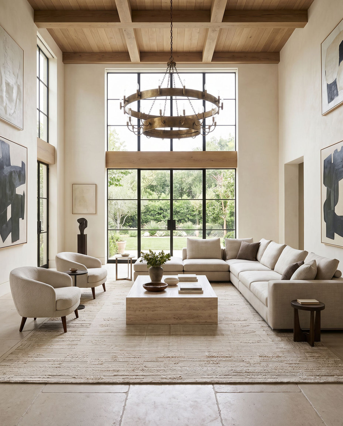 Jackie JAK-2300 Hand Loomed Rug as the centerpiece of a bright luxury living room — a hand loomed transitional, traditional area rug in light gray and slate gray taupe tones