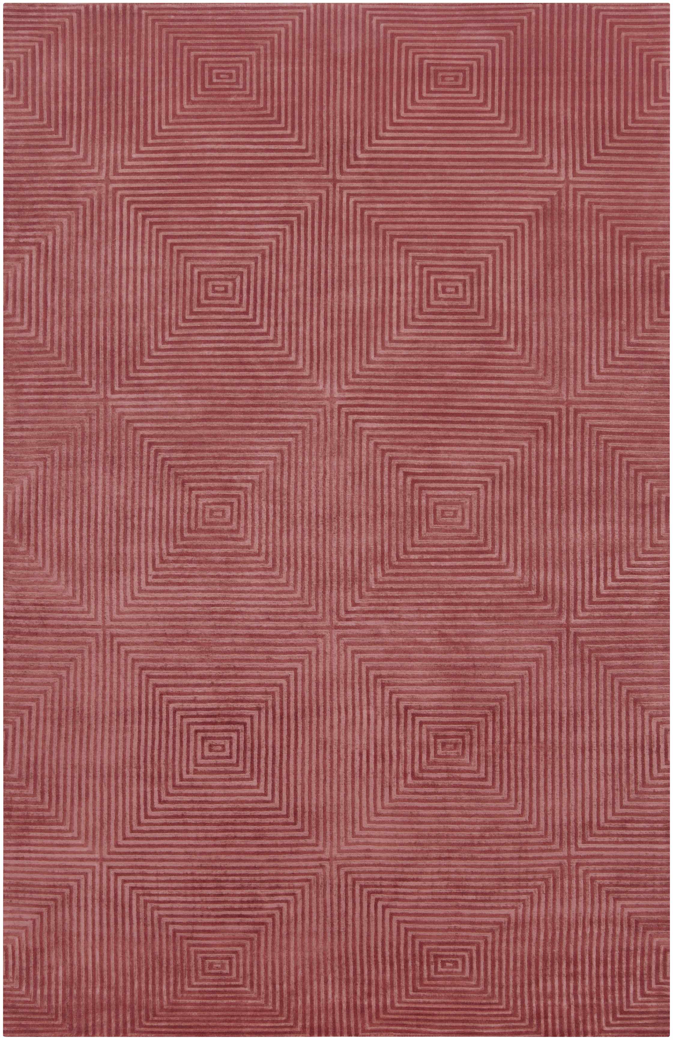 Burgundy Hand Knotted 50% Viscose, 50% Wool Modern Rectangle Handmade rug, Indoor use only, no fringe, non-washable. runner also available