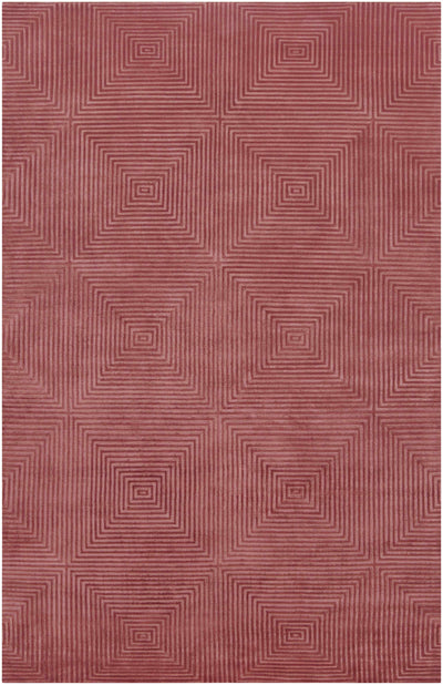 Burgundy Hand Knotted 50% Viscose, 50% Wool Modern Rectangle Handmade rug, Indoor use only, no fringe, non-washable. runner also available