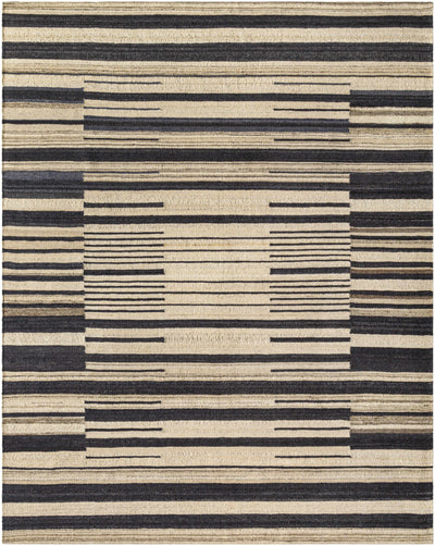 Charcoal Hand Woven 100% Wool Rustic Rectangle Handmade rug, Indoor use only, no fringe, non-washable.