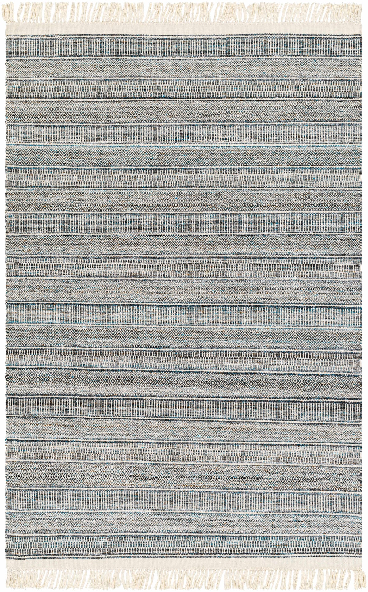 Beige Hand Woven 100% Recycled PET Yarn Modern Rectangle Handmade rug, Indoor use only, no fringe, non-washable.
