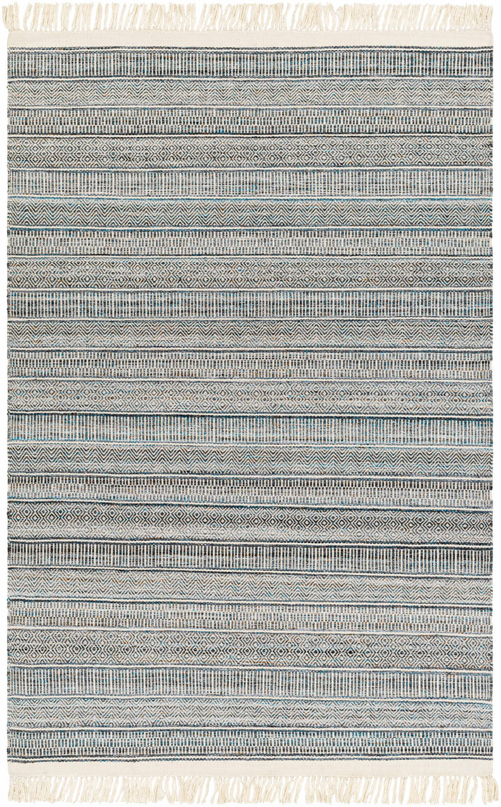 Beige Hand Woven 100% Recycled PET Yarn Modern Rectangle Handmade rug, Indoor use only, no fringe, non-washable.
