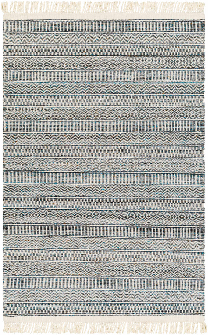 Beige Hand Woven 100% Recycled PET Yarn Modern Rectangle Handmade rug, Indoor use only, no fringe, non-washable.