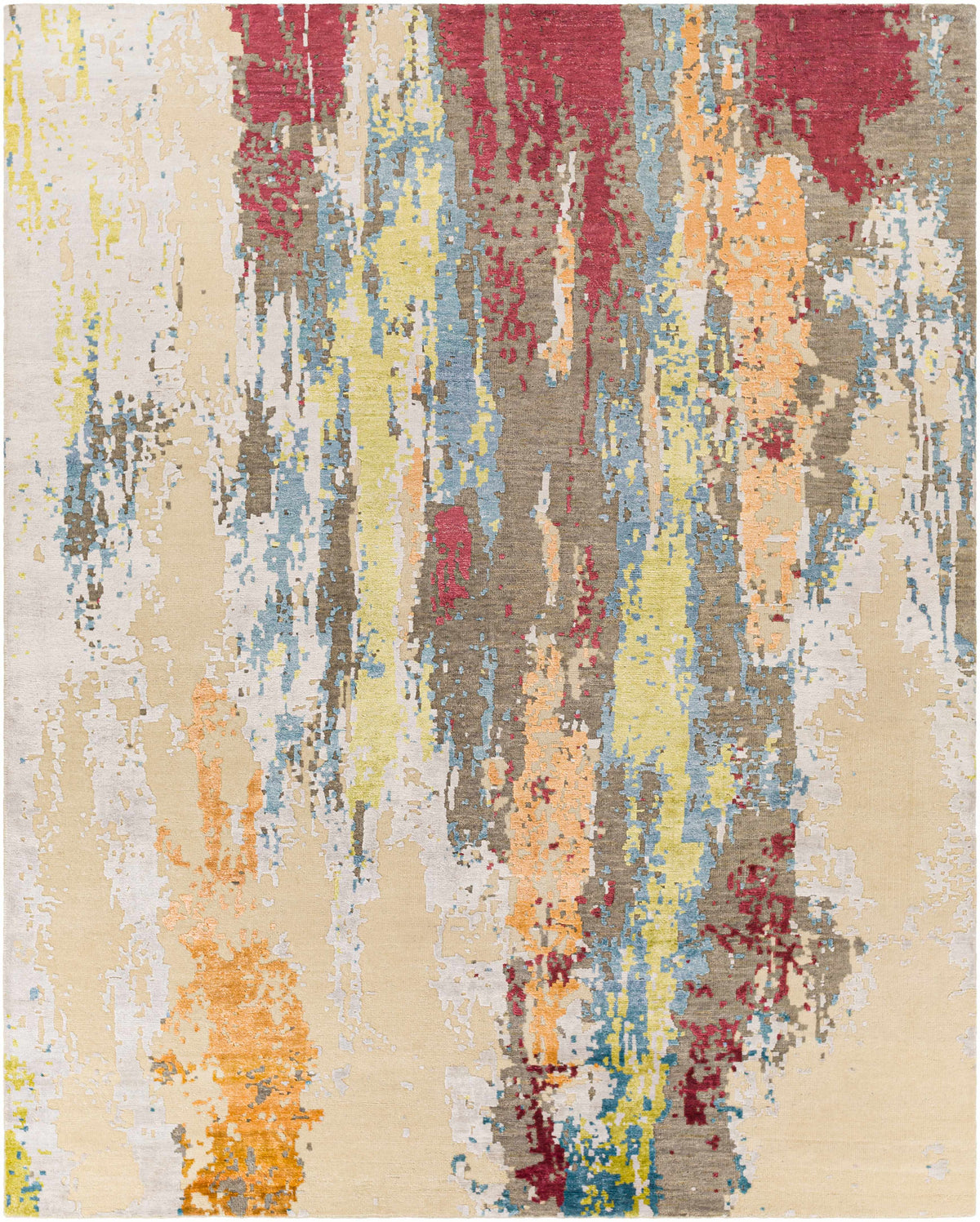 Charcoal Hand Knotted 46% Wool, 54% Viscose Modern Rectangle Handmade rug, Indoor use only, no fringe, non-washable. runner also available