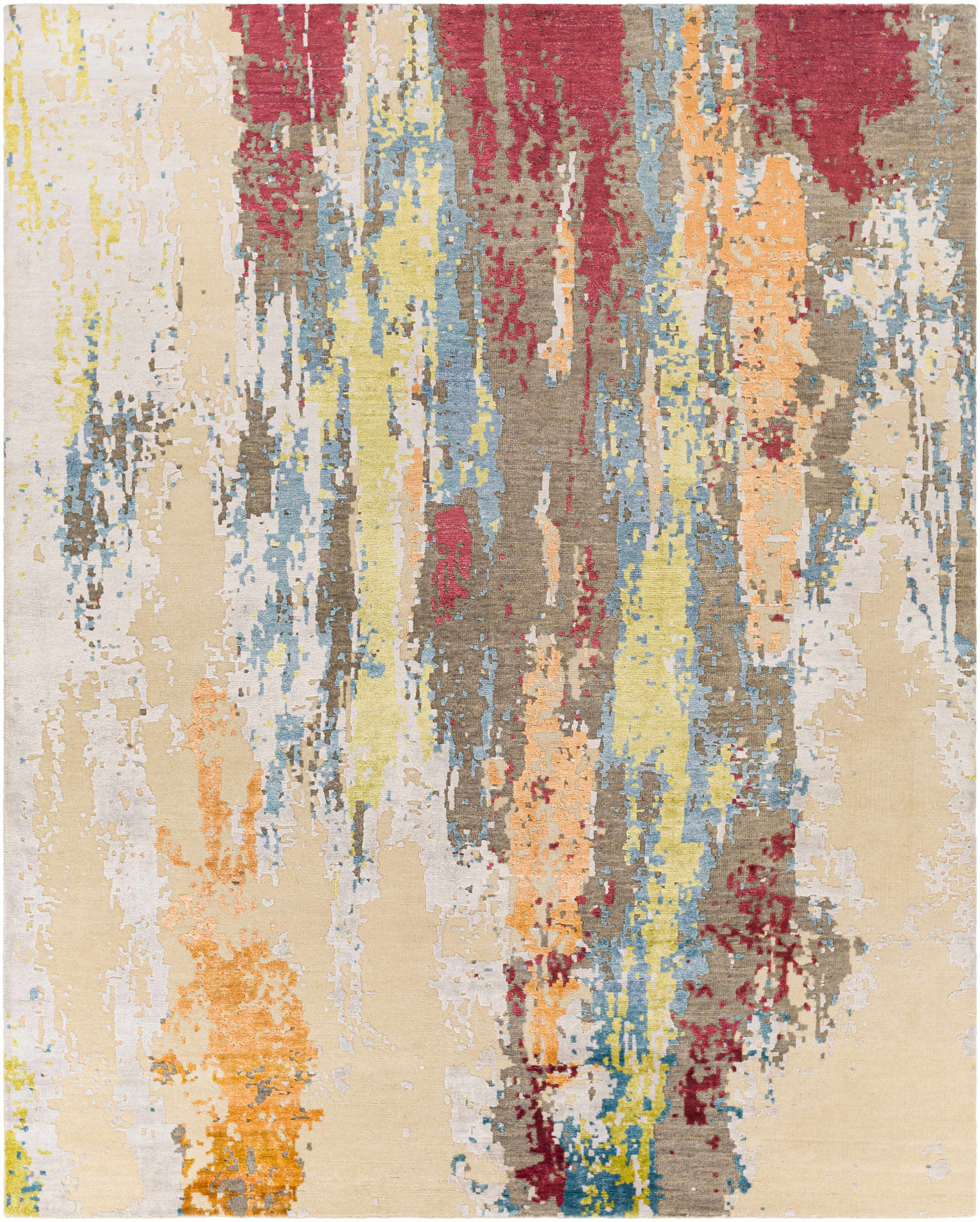 Charcoal Hand Knotted 46% Wool, 54% Viscose Modern Rectangle Handmade rug, Indoor use only, no fringe, non-washable. runner also available