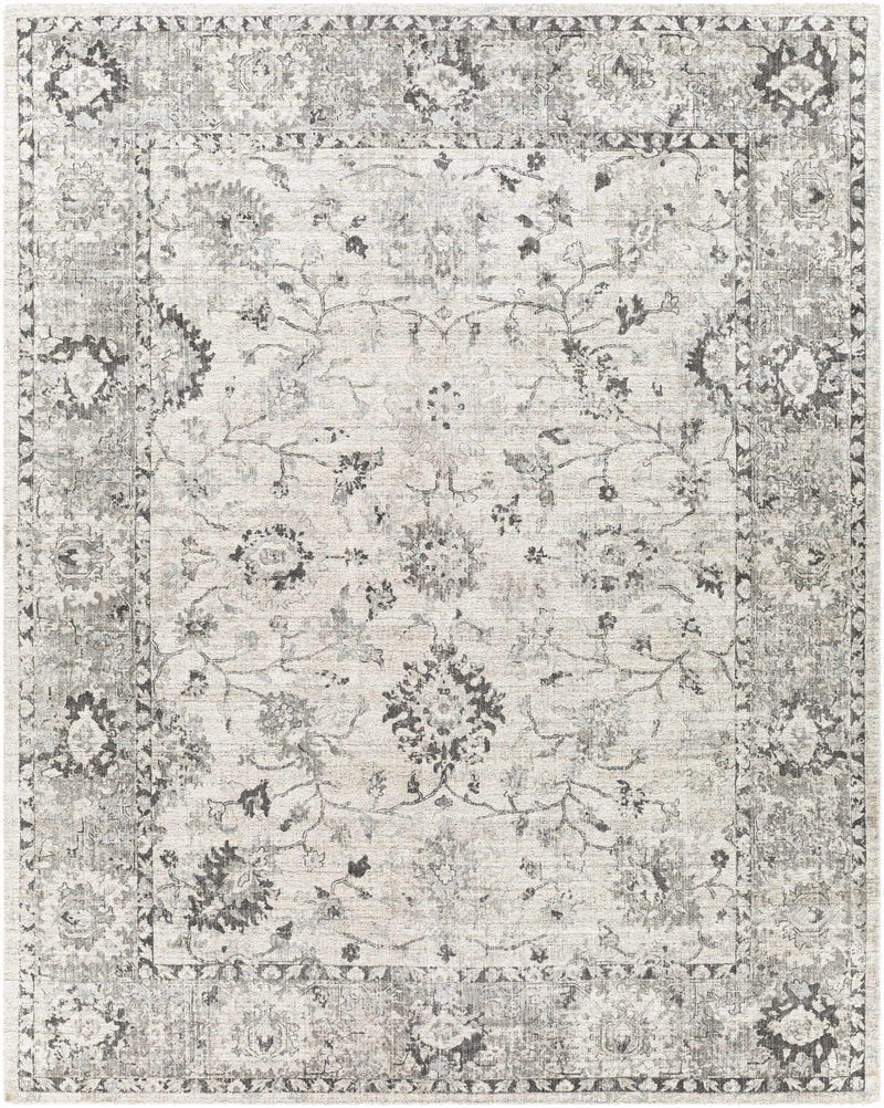 Charcoal Hand Loomed 90% Viscose, 10% Wool Traditional Rectangle Handmade rug, Indoor use only, no fringe, non-washable.