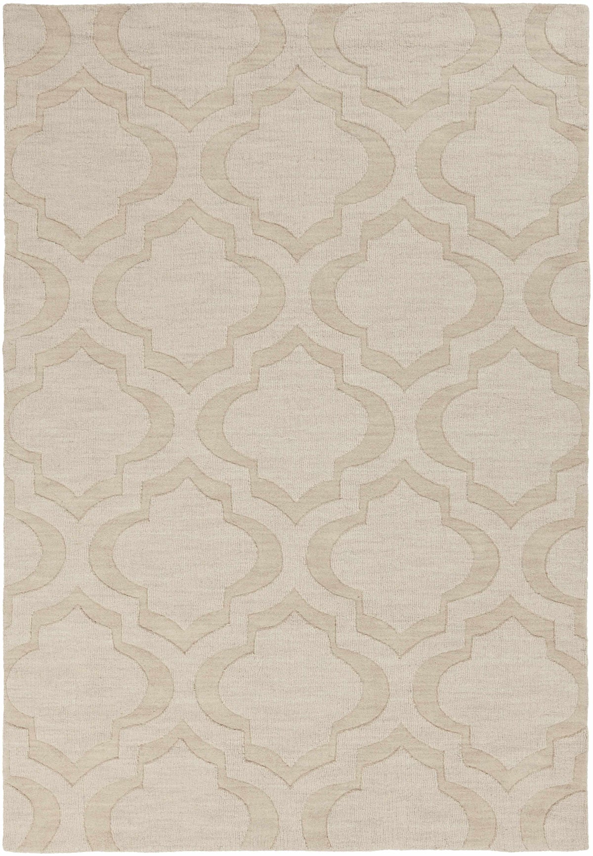 Beige Hand Loomed 100% Wool Modern Rectangle Handmade rug, Indoor use only, no fringe, non-washable. round, runner also available