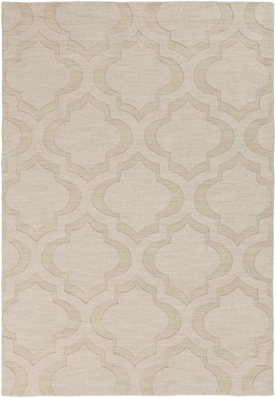 Beige Hand Loomed 100% Wool Modern Rectangle Handmade rug, Indoor use only, no fringe, non-washable. round, runner also available