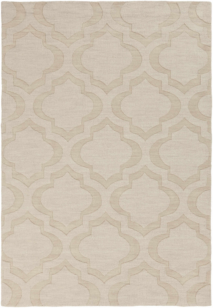 Beige Hand Loomed 100% Wool Modern Rectangle Handmade rug, Indoor use only, no fringe, non-washable. round, runner also available