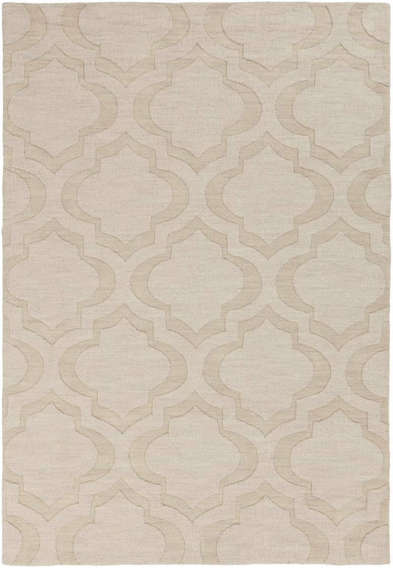 Beige Hand Loomed 100% Wool Modern Rectangle Handmade rug, Indoor use only, no fringe, non-washable. round, runner also available