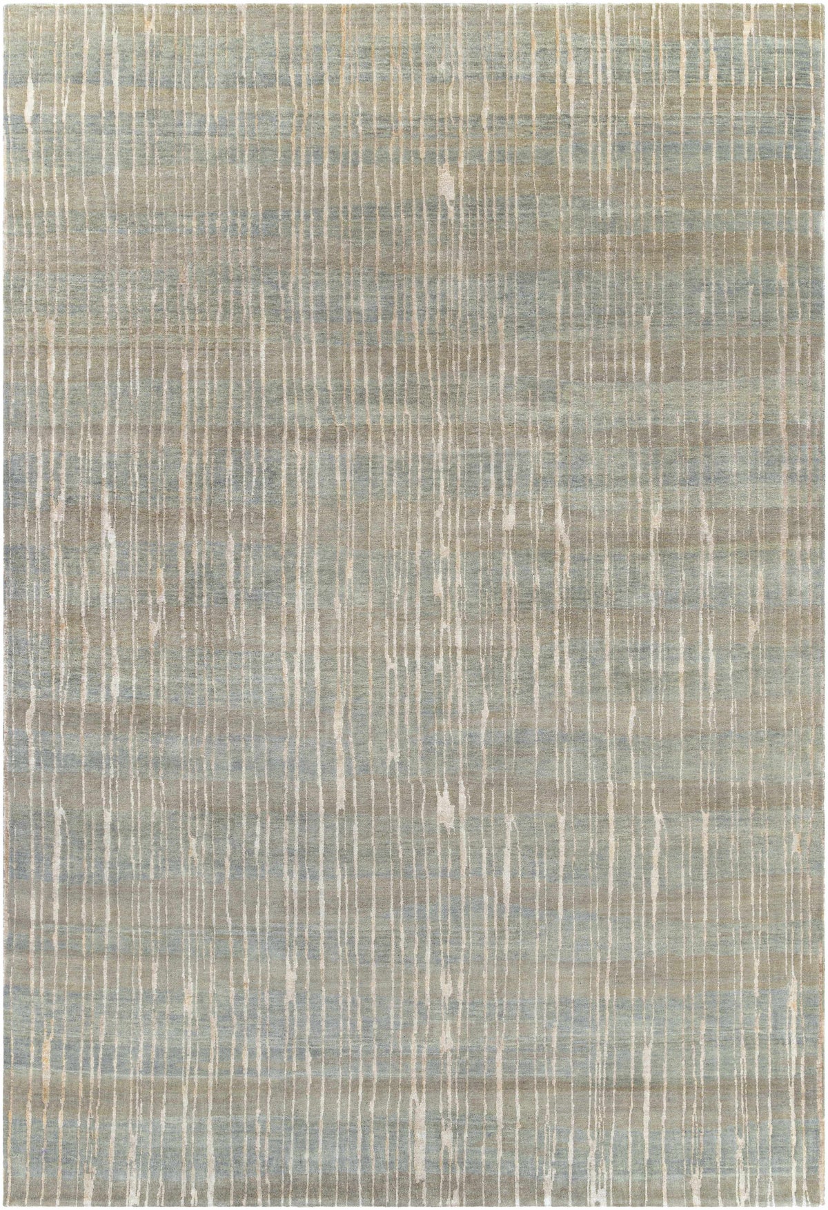 Sage Hand Knotted 70% Wool, 30% Viscose Modern Rectangle Handmade rug, Indoor use only, no fringe, non-washable.