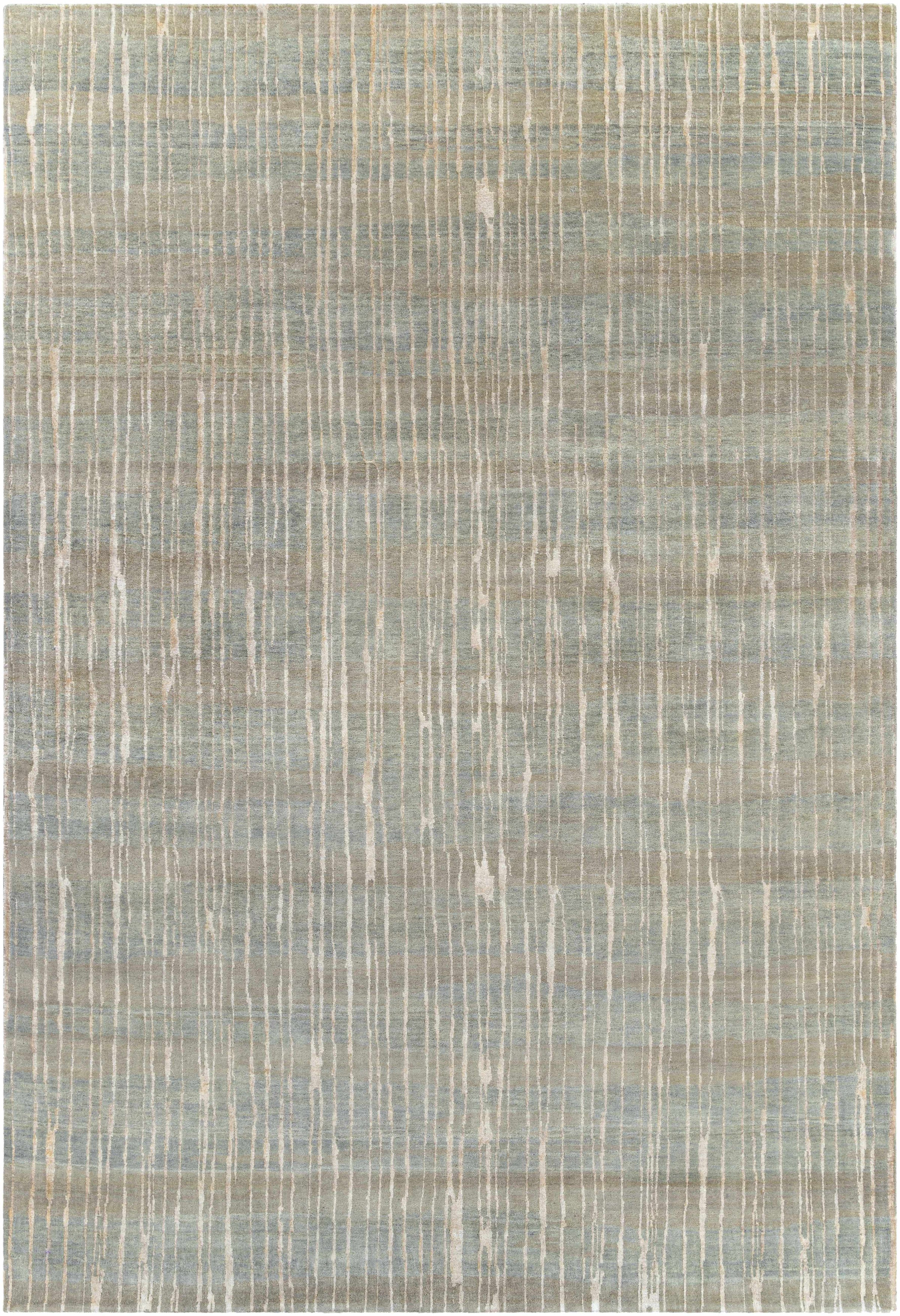 Sage Hand Knotted 70% Wool, 30% Viscose Modern Rectangle Handmade rug, Indoor use only, no fringe, non-washable.