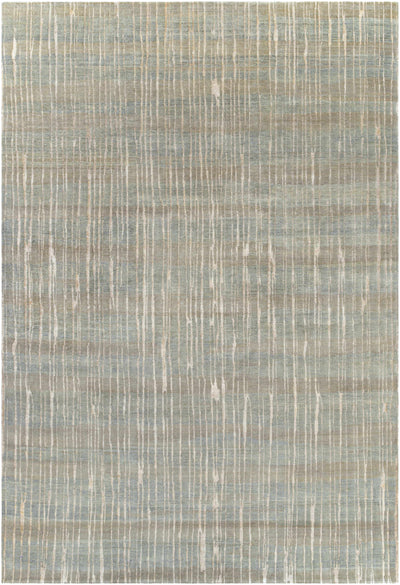 Sage Hand Knotted 70% Wool, 30% Viscose Modern Rectangle Handmade rug, Indoor use only, no fringe, non-washable.