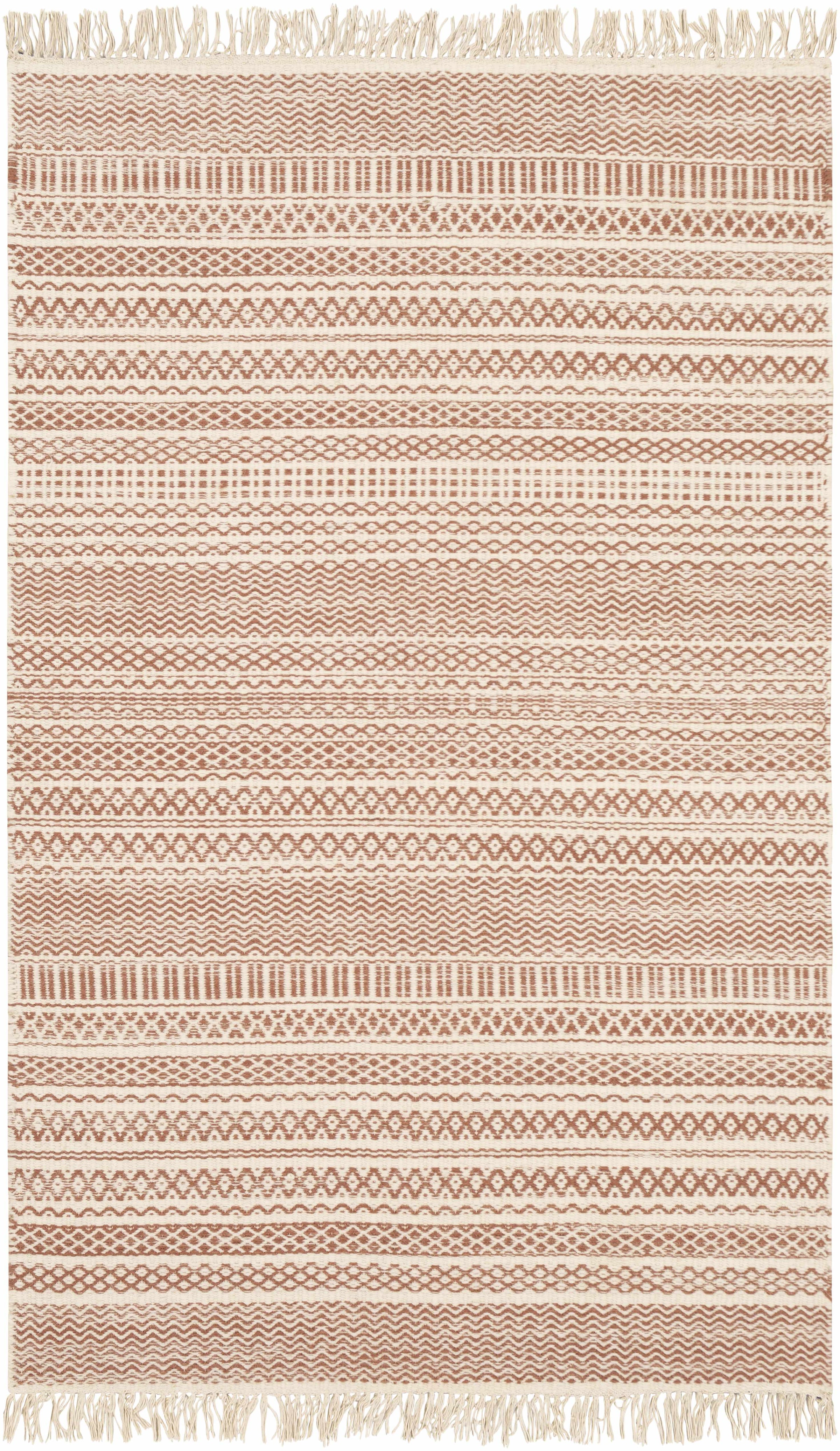 Rust Hand Woven 100% Wool Cottage Rectangle Handmade rug, Indoor use only, has fringe, non-washable. runner also available
