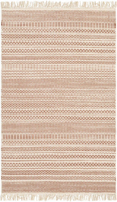 Rust Hand Woven 100% Wool Cottage Rectangle Handmade rug, Indoor use only, has fringe, non-washable. runner also available