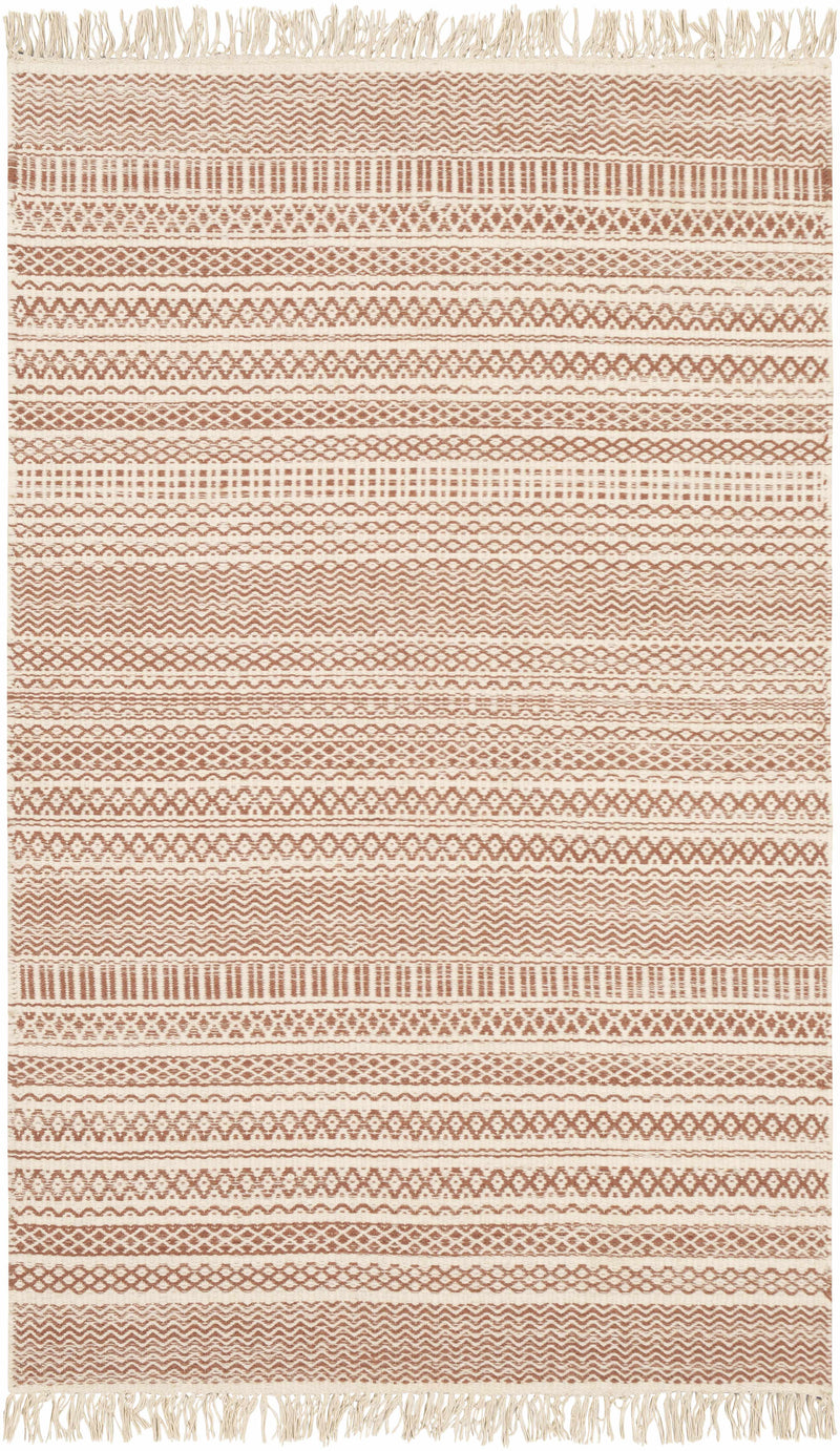 Rust Hand Woven 100% Wool Cottage Rectangle Handmade rug, Indoor use only, has fringe, non-washable. runner also available