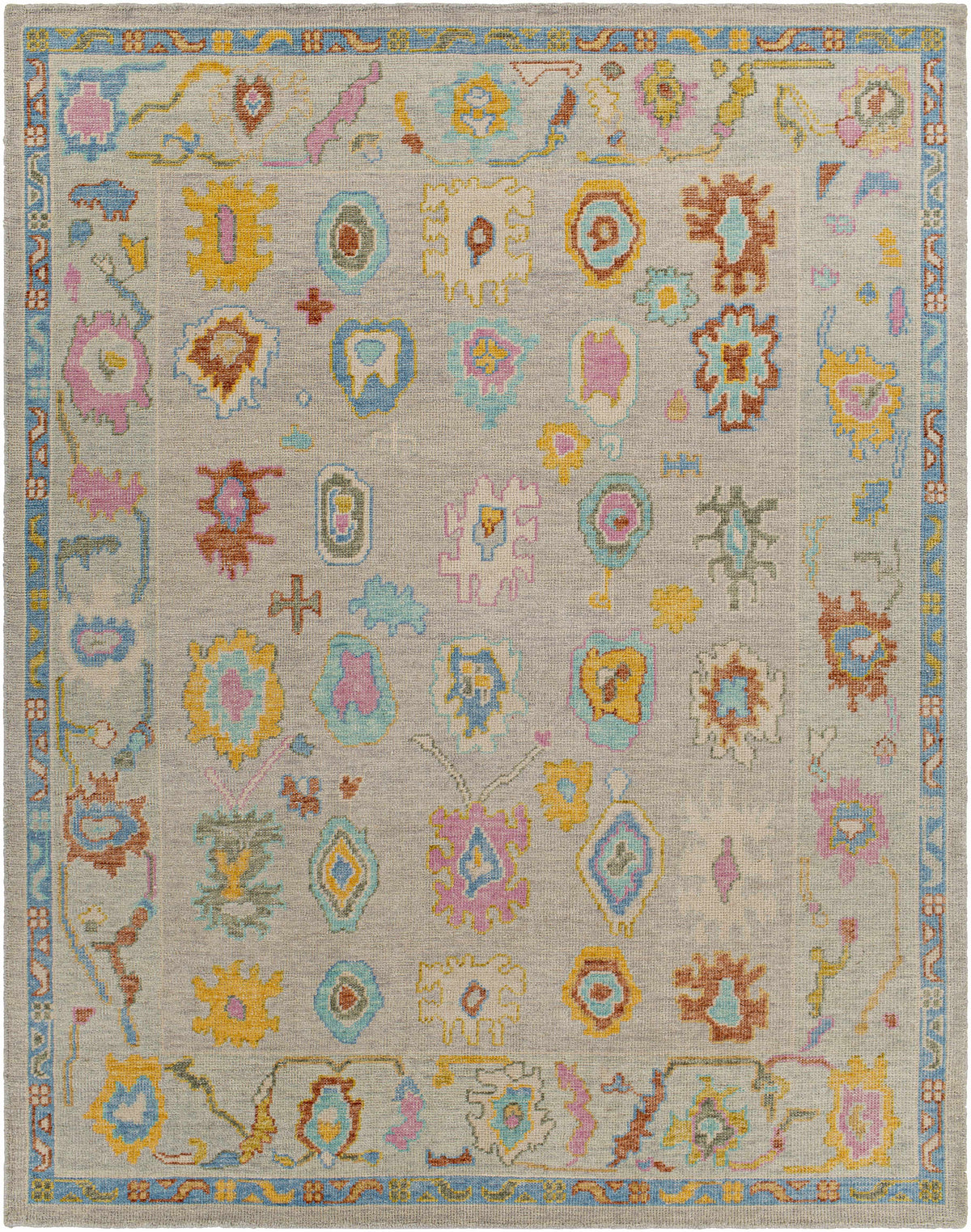 Yellow Hand Knotted 80% Wool, 20% Cotton Traditional Rectangle Handmade rug, Indoor use only, no fringe, non-washable. runner also available