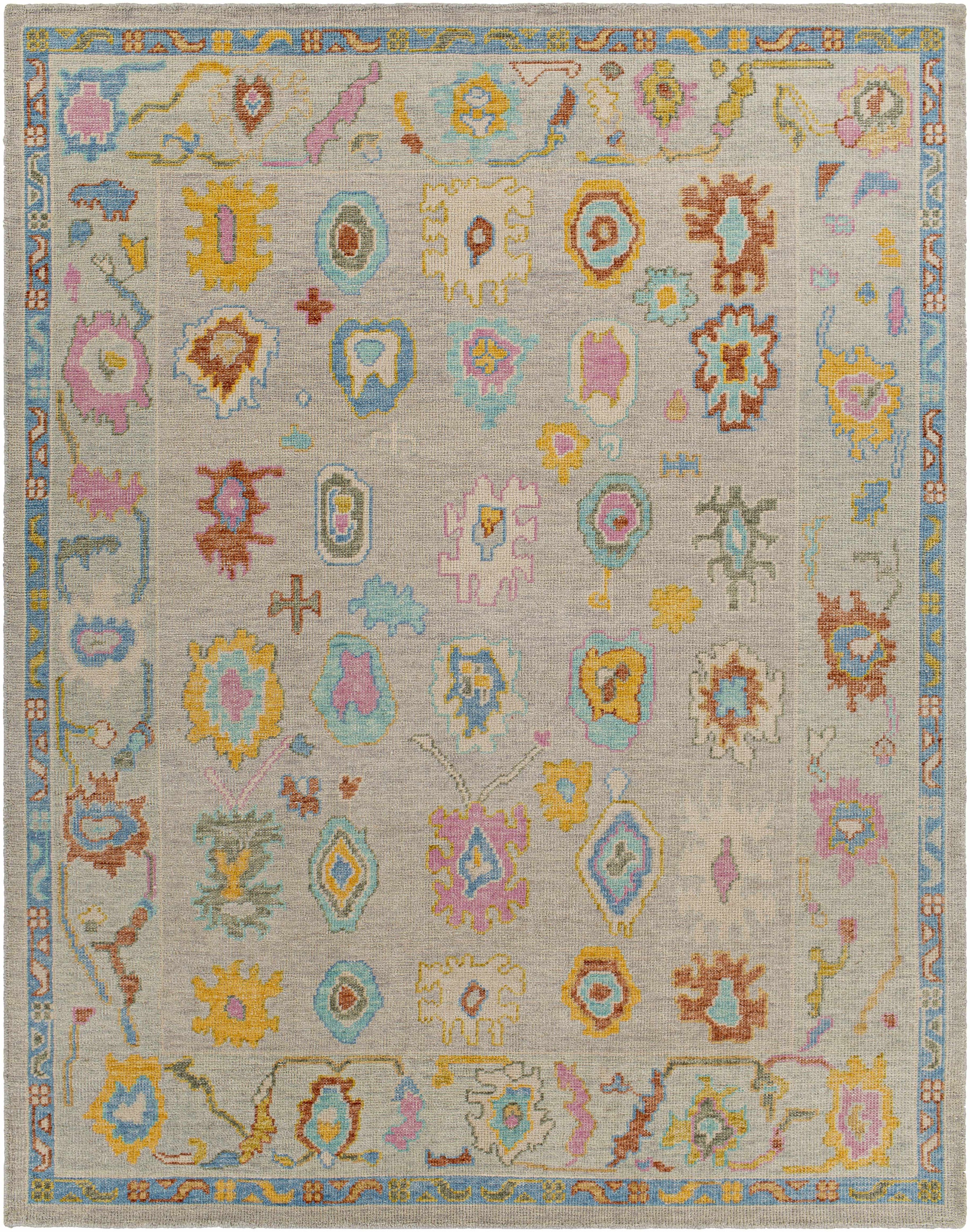 Yellow Hand Knotted 80% Wool, 20% Cotton Traditional Rectangle Handmade rug, Indoor use only, no fringe, non-washable. runner also available