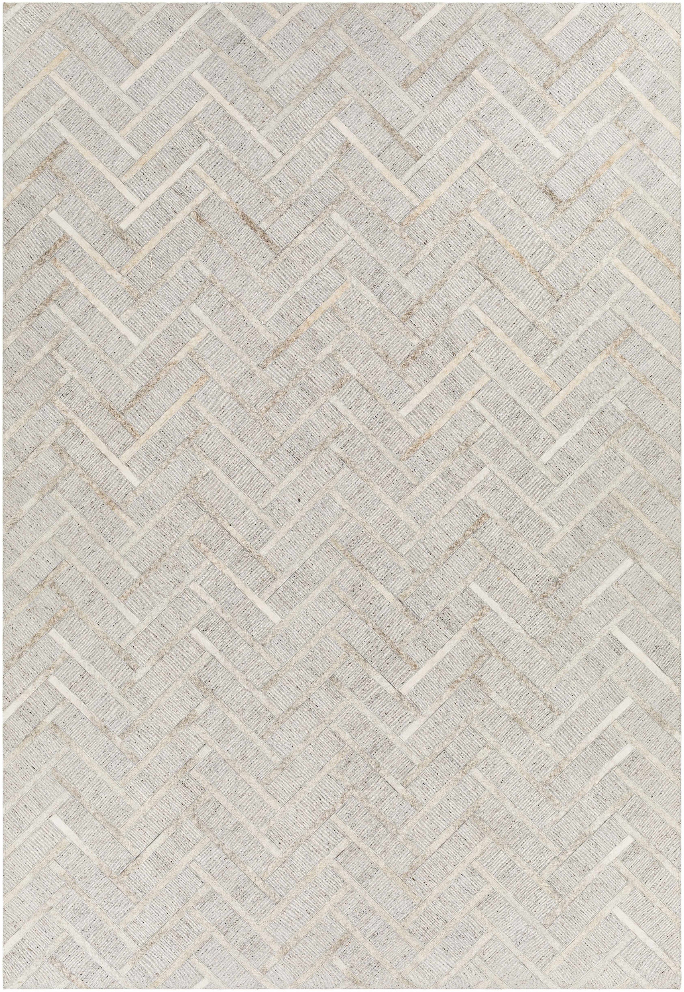 Taupe Hand Crafted 65% Viscose, 35% Leather Modern Rectangle Handmade rug, Indoor use only, no fringe, non-washable.