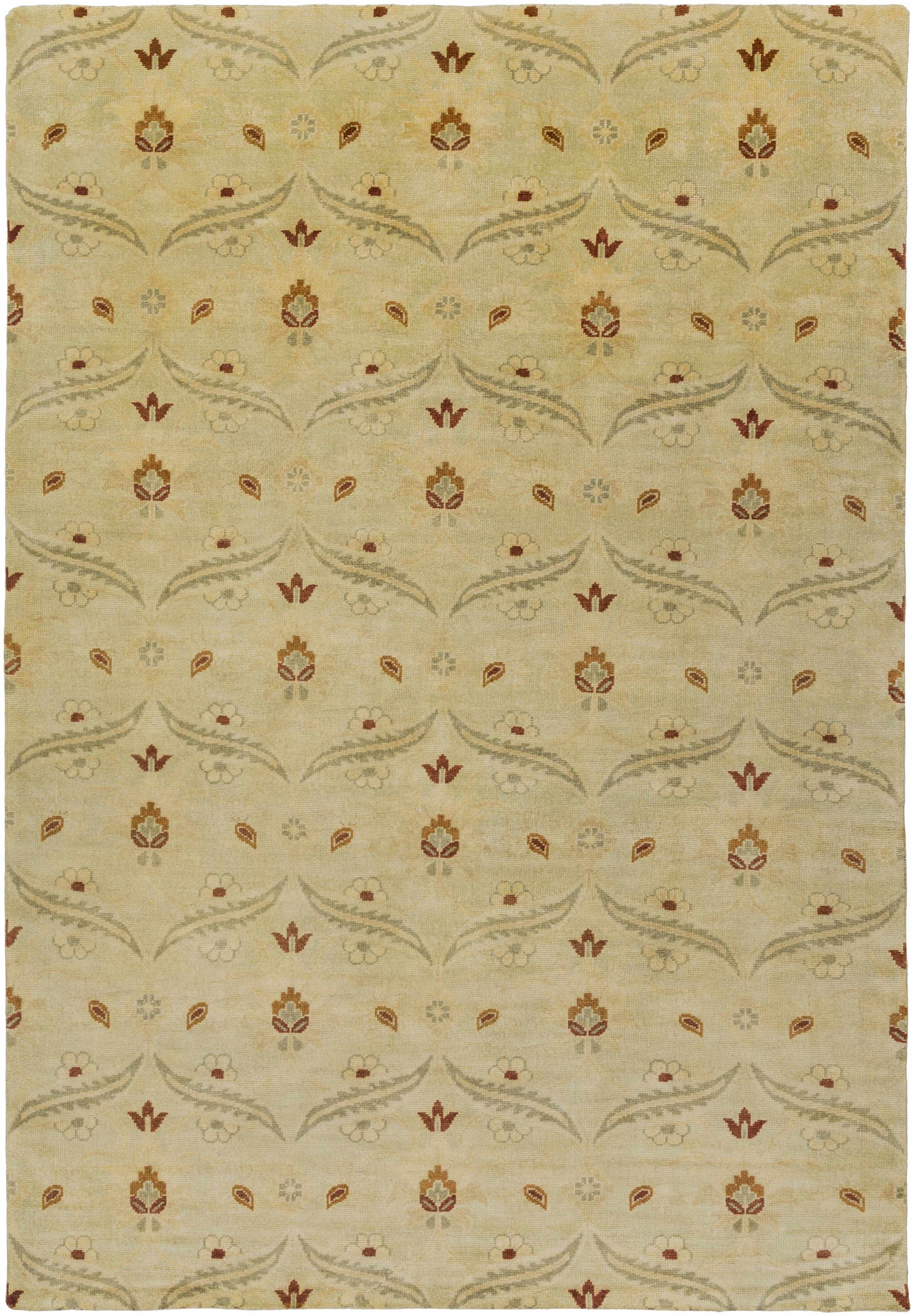 Light Olive Hand Knotted 100% NZ Wool Traditional Rectangle Handmade rug, Indoor use only, no fringe, non-washable. runner also available