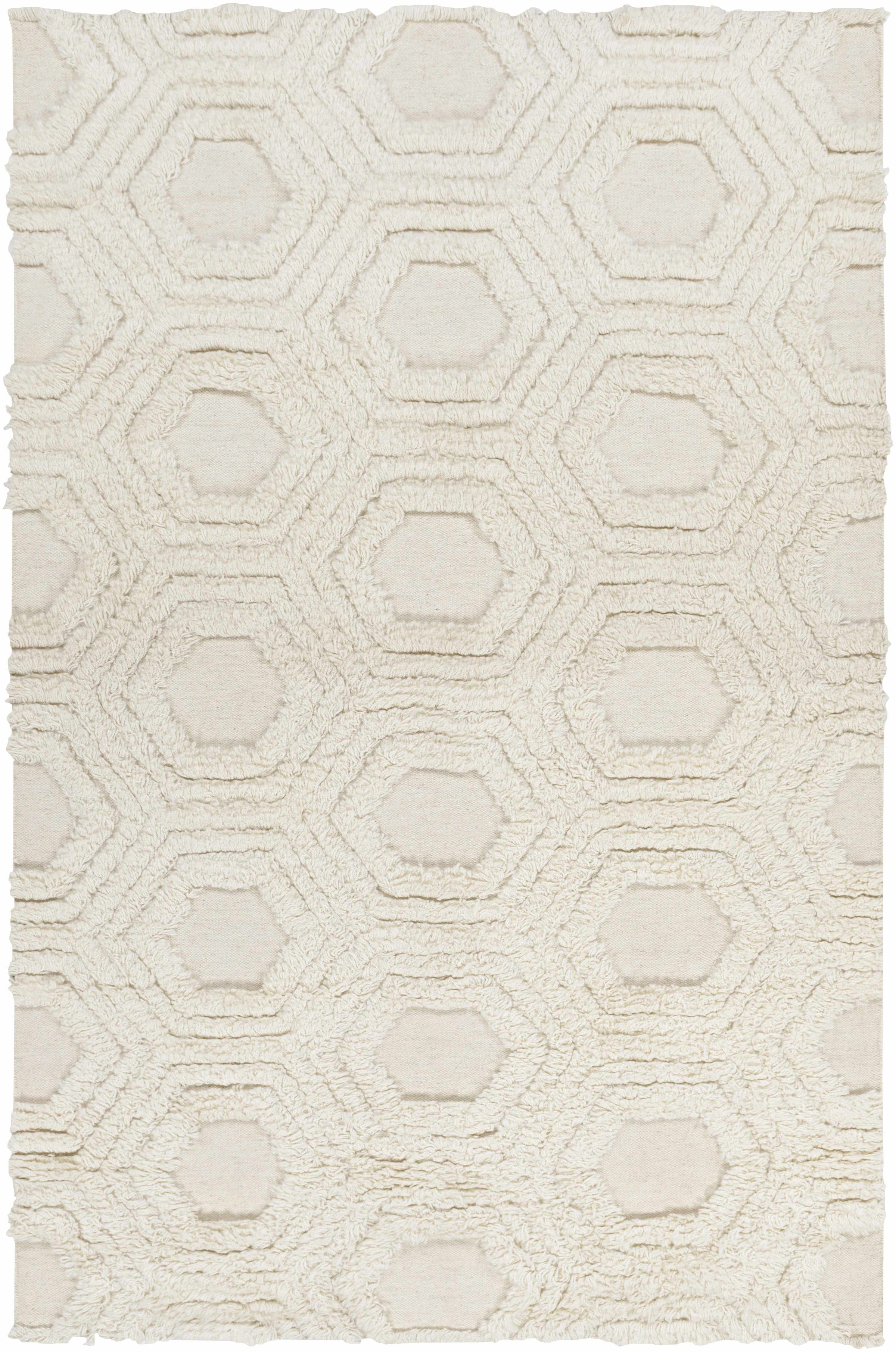 Cream Hand Woven 100% Wool Modern Rectangle Handmade rug, Indoor use only, no fringe, non-washable. runner also available